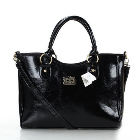 Coach Legacy Logo Medium Black Satchels FDW - Click Image to Close